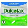 Dulcolax Medicated Laxative Suppositories, Relief Constipation, 4ct, 5-Pack