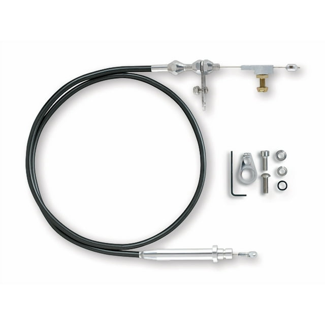 Lokar Performance Auto Trans Kickdown Cable XKD-20PGBLDU Hi-Tech; For Use With Powerglide Transmission; 48 Inch Black Housing; With Black Fittings