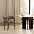 thumbnail image 2 of Onda Contemporary Vegan Leather Metal Dining Chair in Taupe, 2 of 12