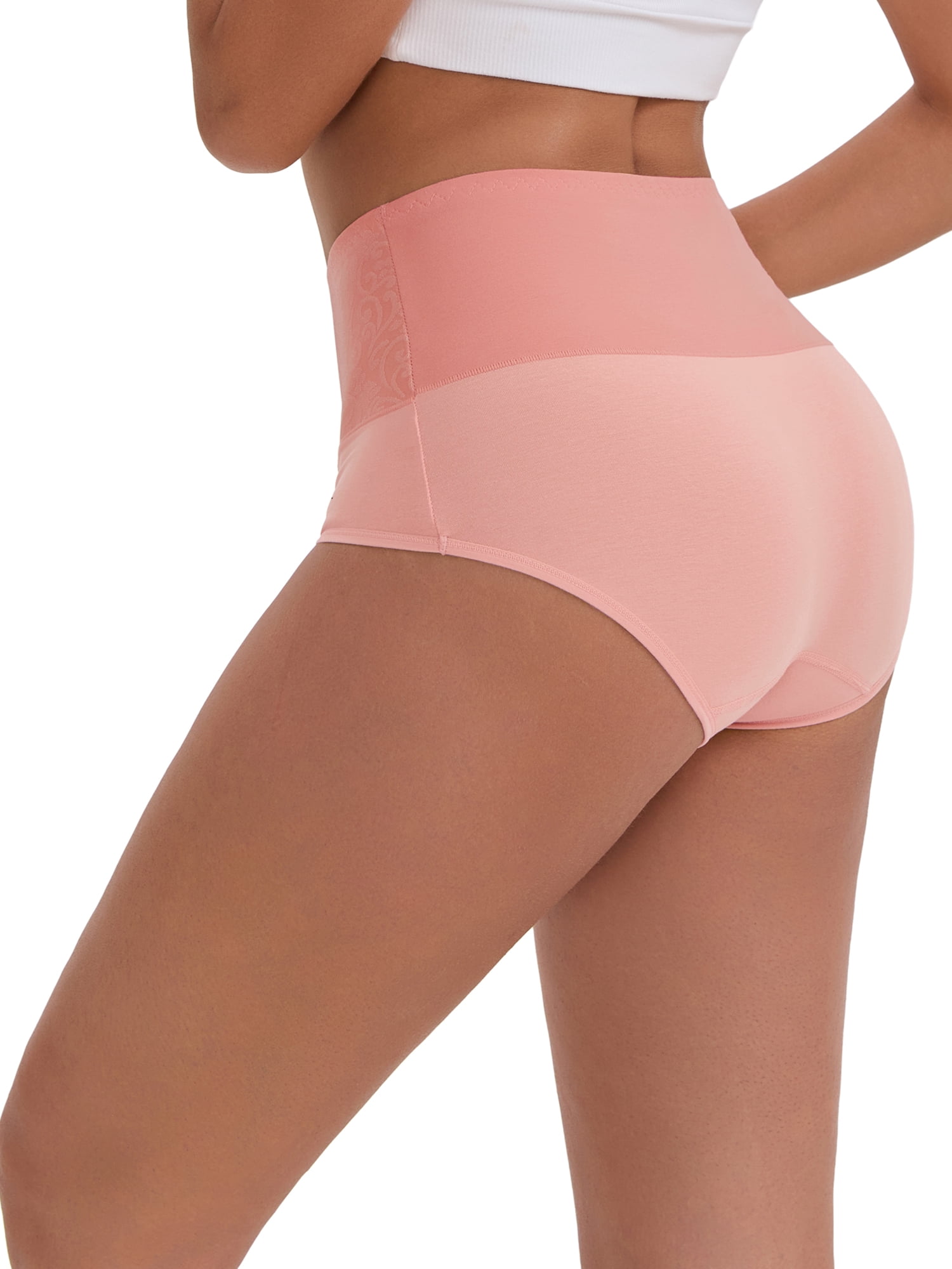 DARING DIVA Women's High-Waisted Underwear 5 Pcs XXL Black,Purple,Purple,Pink,Gray