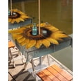 thumbnail image 2 of Hokiten Outdoor Tablecloths with Umbrella Hole & Zipper, Yellow Sunflower 60x60 Inch Square Tablecloths, Summer Flower Floral Wooden Grain Waterproof Table Cloth, Patio/Pool/Picnic Table Covers, 2 of 7