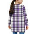 thumbnail image 4 of Favoffer Girls’ Plaid Print Cardigan Open-Front Long Sleeve Coat with Pockets Fall Wear Big Kid 5-14Y, 4 of 7