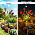 thumbnail image 4 of Rirool Solar Garden Lights Outdoor, 2 Pack Solar Tulip Lights with 14 Flowers, IP65 Waterproof LED Stake Light for Yard, Pathway, Patio, Landscape (Red), 4 of 8