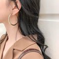 thumbnail image 6 of Chunky Gold Hoop Earrings for Women S925 Sterling Silver Post 14K Gold Plated Thick Tube Lightweight Hollow Hoops Earrings for Women, 6 of 6
