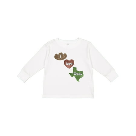

Inktastic I Love Texas Boys or Girls Long Sleeve Toddler T-Shirt