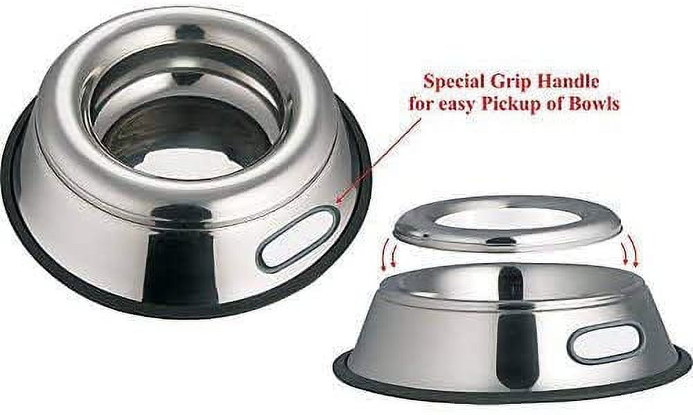 Indipets Stainless Steel Spill Proof Splash Free Dog Bowl 32oz Removable Cover and Easy Pick Up Grip Handle Walmart