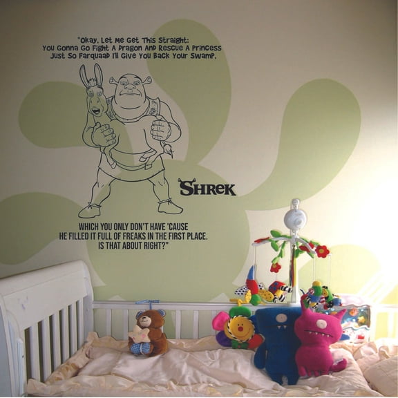 Gonna Go Fight A Dragon And Save A Princess - Shrek Movie Quote Vinyl Wall Art Wall Decal Wall Sticker Decoration Home Room Kids Childrens Room Boys Girls Nursery Kindergarten Size (10x10 inch)