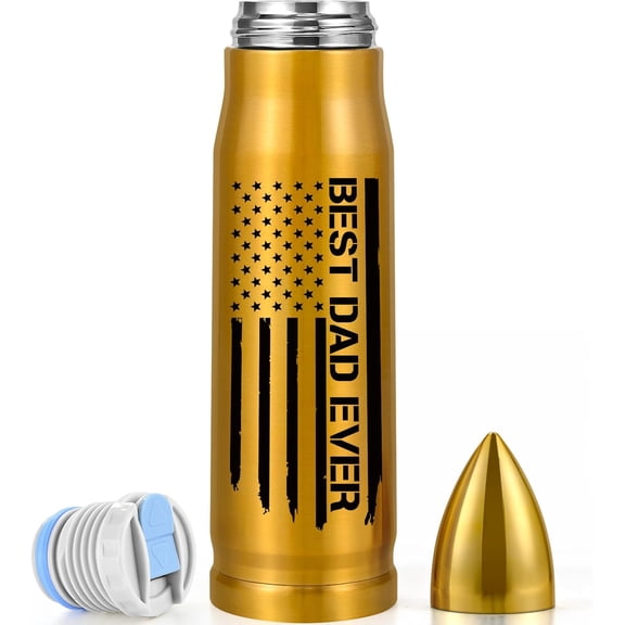 Dad Gifts, Dad Gifts for Fathers Day, Best Dad Ever Gifts 17oz Bullet Tumbler, Fathers Day from Wife Daughter Son, Christmas Gifts Birthday Gifts for Men Dad Papa Daddy Father, Gold