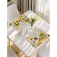 thumbnail image 5 of Yellow Sunflowers Placemats Set of 4, Elegant Pastoral Floral Daisy Bees Placemats for Dining Table, Place Mats for Kitchen Tabletop, Waterproof Wipeable Dining Table Mats Set, 5 of 9