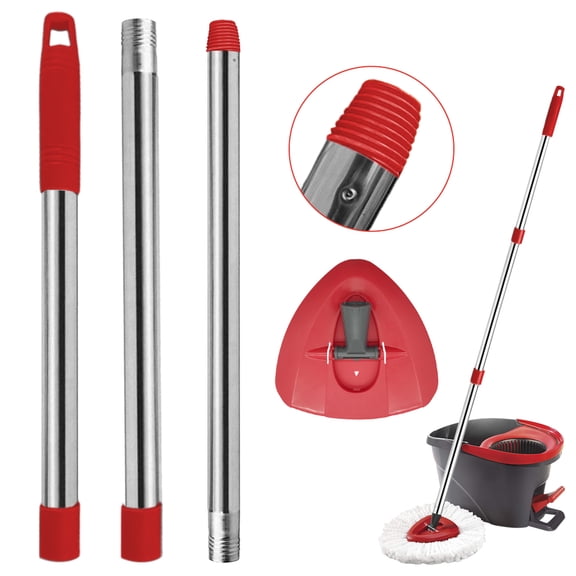 VACUSHOP 3-section Spin Mop Replacement Head Handle 1 Base for O-Cedar EasyWring Spin Mop Microfiber Easy Cleaning of Home Floors