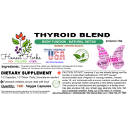 Thyroid Blend Veg Caps - Natural Detox | Kelp | Nettle | Bladderwrack | Black Walnut Hull | Schisandra | Eleuthero Root - Honest Herbs - 500mg, 100 Veggie Caps