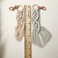 thumbnail image 5 of Mini Macrame Keychain, Boho Woven Bag Pendant with Tassels Handcrafted Accessory for Car Key Purse Phone Supplies, 5 of 7