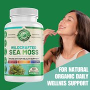 Organic Sea Moss Supplement with Bladderwrack and Burdock Root for Immune Support 60 Capsules