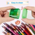 thumbnail image 5 of Colored Pencil Sharpeners Manual, Hand Held Small Compact Pencil Sharpener for Kids with Lid Dual Hole, (8-11mm) No.2/Makeup Pencils Classroom Adults Artist Students School Home Office -4PCS Colored, 5 of 5