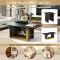 thumbnail image 4 of Coffee Table Set, Modern Square Tables, Living Room End Table Set of 2 with Spacious Top and Metal Frame, Durable MDF Construction, 47.2" and 19.7" Two-Piece Set, Black, 4 of 11