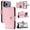 Pink, variant on ShellTech Phone Case for iPhone 17 Pro Max Wallet Cell Protective Cover with Wrist & Shoulder Strap, Magnetic Closure Flip Card Holder Slots Stand PU Leather Wallet Case for Women Girls, Rose