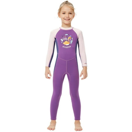 Childrens Full Length Wetsuit 2.5mm Suit Surf Full Body Swimsuit L ...