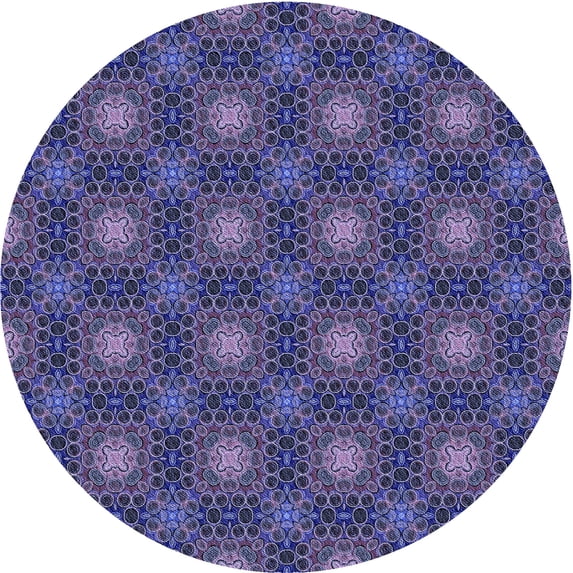 Ahgly Company Indoor Round Patterned Blue Whale Blue Area Rugs, 7' Round