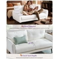 thumbnail image 4 of LAZZO 61" Faux Leather Loveseat, Mid Century Modern Tufted 2-Seat Sofa for Small Spaces, White, 4 of 8