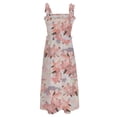 thumbnail image 6 of up to 60% off Gifts Wycnly Maxi Dresses for Women Sleeveless Square Neck Floral Print Summer Long Dress Beach Boho Elastic Waist Flowy Swing Strap Chiffon Dresses Pink XL, 6 of 7