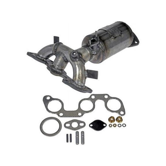 Rear Exhaust Manifold with Integrated Catalytic Converter - Compatible with 2002 - 2006 Toyota Camry 3.0L V6 2003 2004 2005