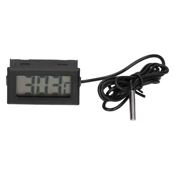 LCD Temperatures Meter, 100cm Cable Length ABS Strong Anti Interference -50~ 110 degrees Celsius  Digital Temperature Gauge With External Probe For Air Conditioners