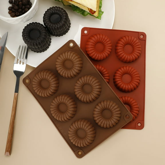2Pcs Round Cookie Silicone Mold Under $5! Yannianjz Round Silicone Baking Mold, 6 Cavity Non-Stick Tray for Chocolate, Cookies, Mini Cakes, and Frozen Treats, Flexible & Oven Safe Dessert Mold
