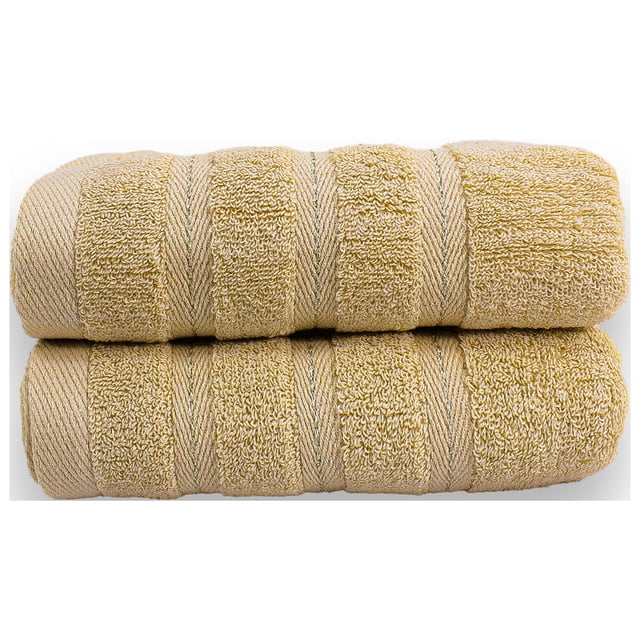 Toalla Baño Completo Beige 2 piezas 100% Algodon Premium 102x178 - Hokins