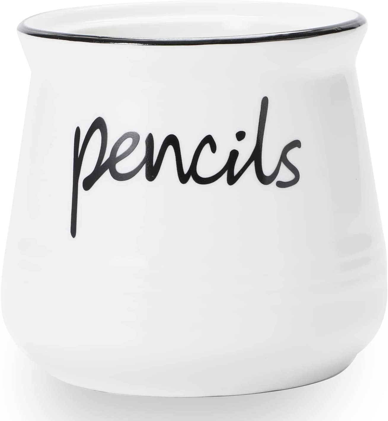Porcelain Pencils Holder Stand ,Ceramic Pens Holder (White)
