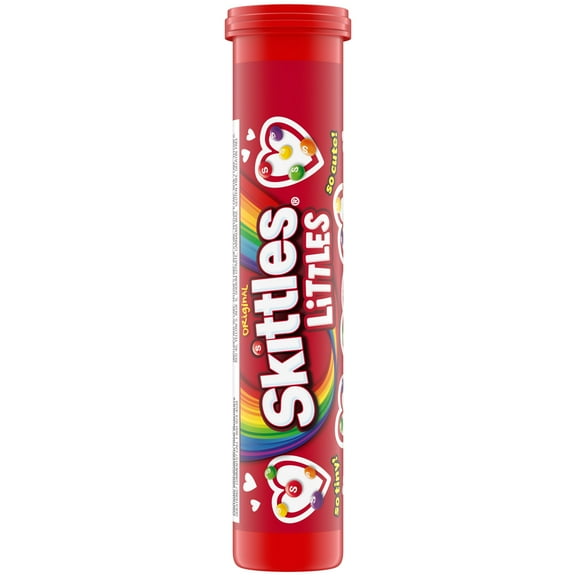 Skittles Littles Original Valentine's Day Chewy Candy Mega Tube Valentine Gift - 1.9 oz
