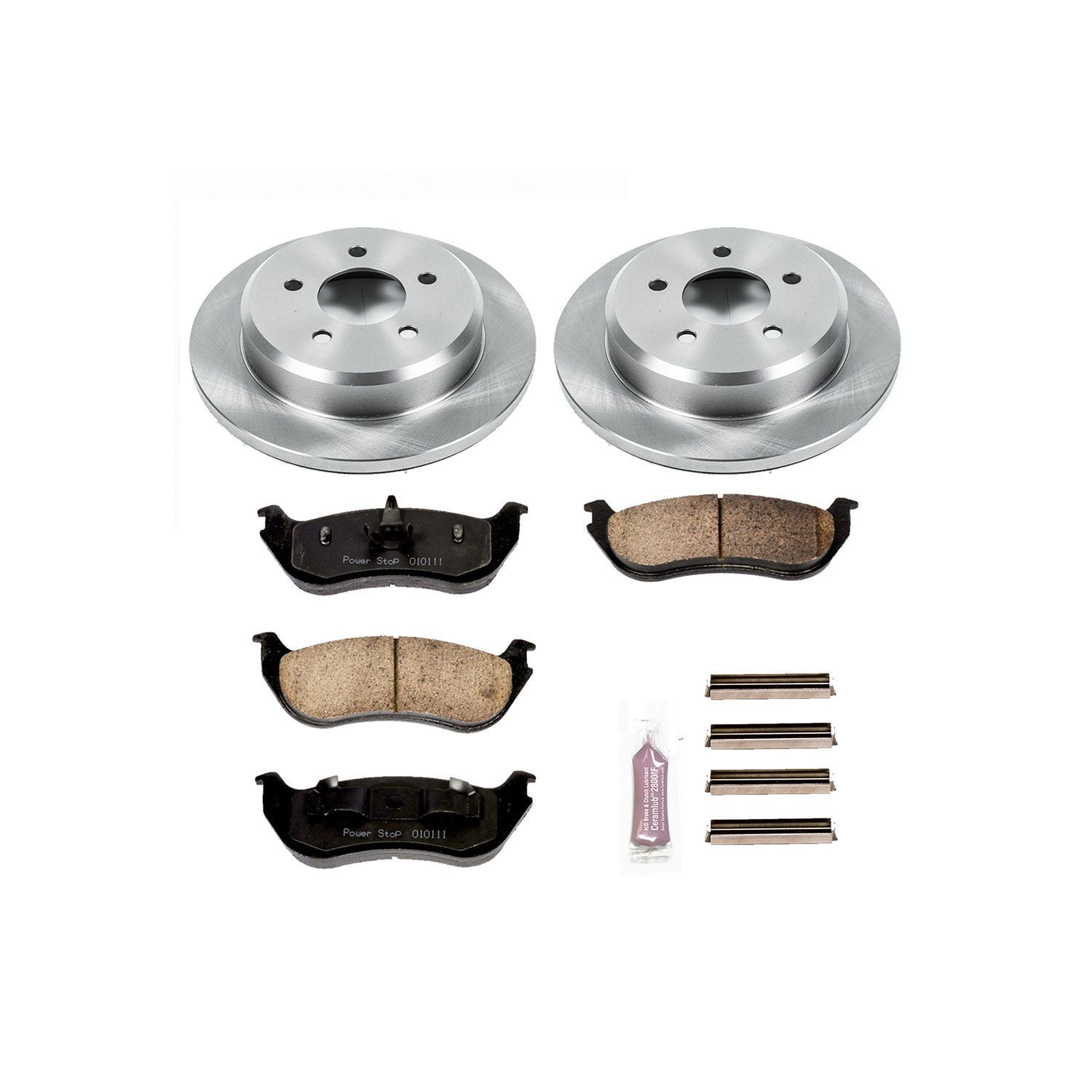 Power Stop Rear Stock Replacement Brake Pad and Rotor Kit KOE2984