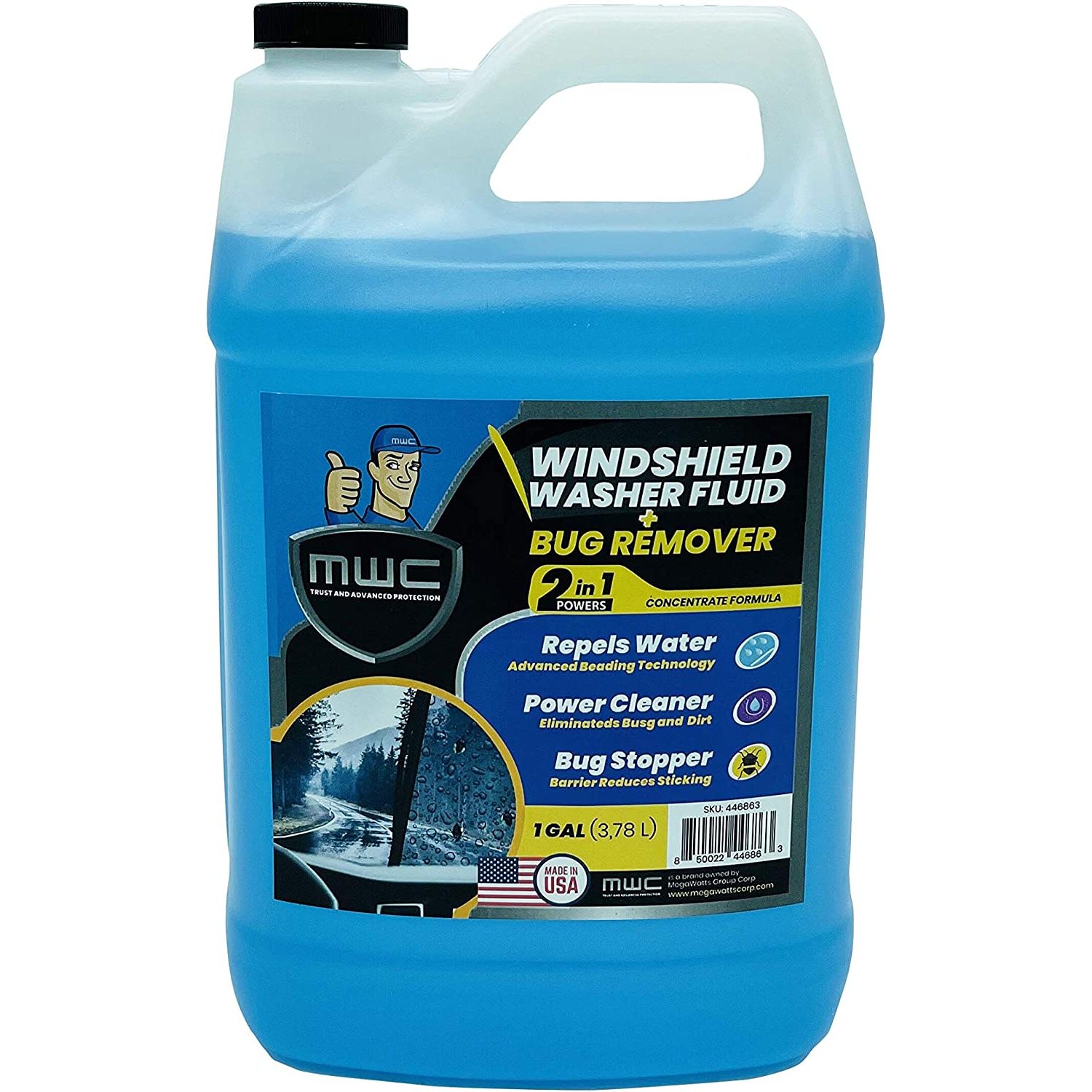 446863 Wash Windshield Washer Fluid, 1 Gal (3.78 Liters), Formulated