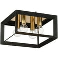 thumbnail image 2 of Possini Euro Design Gretna Boxed Modern Industrial Ceiling Light Flush Mount Fixture 10" Wide Black Warm Gold 4-Light Square Frame for Bedroom Kitchen, 2 of 8