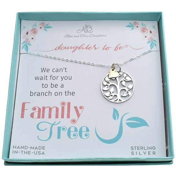 Tree Of Life Charm Pendant In Sterling Silver On An 18 inch Sterling Silver Cable Chain, Gift For Future Daughter-in-law