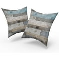 thumbnail image 2 of Wood Grain Throw Pillow Covers, Vintage Barnwood Cushion Covers, Rustic Wooden Country Style Square Pillowcases for Sofa Couch Bedding Farmhouse Decor, 18x18 Inch, Set of 2, 2 of 6