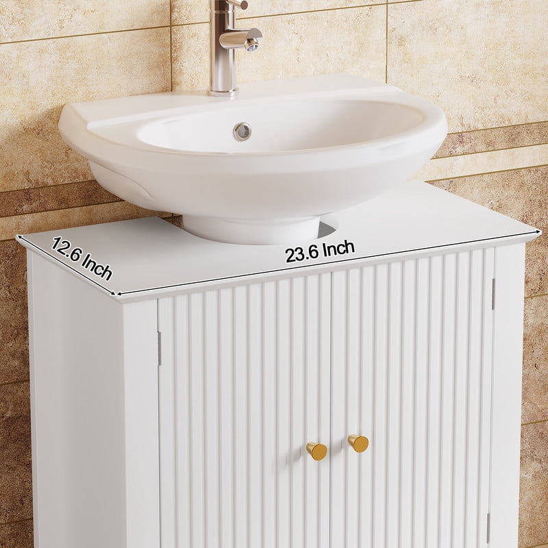 PLAMLE Bathroom Vanity Under Sink Pedestal with 2 Doors, Basin Cabinet with Adjustable Shelf,Pedestal Sink Bathroom Vanity Cabinet