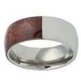 thumbnail image 1 of Men Women Titanium Wedding Band Ring 8mm Mahogany Inlaid Halfway Titanium Ring, 1 of 3