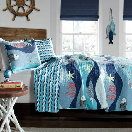 Lush Decor Kids Reversible Sea Life Quilt Set Multiple Sizes