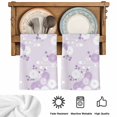 thumbnail image 5 of Purple White Floral Kitchen Towels Set of 1, Spring Botanical Leaves Farmhouse Absorbent Dish Towels for Kitchen, Microfiber Hand Towel, Quick Drying Tea Towel for Cleaning Decorative Dishcloths, 5 of 7