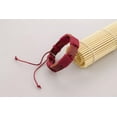 thumbnail image 3 of QQTDFG Genuine Leather Handmade Bracelet Men's Unisex Wrap Tribal Burgundy H245-default, 3 of 4