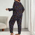 thumbnail image 5 of Gamivast Soft Womens Pajama Sets Plus Size Long Sleeve Love Graphic Crew Neck 2 Piece Pj Set Cozy Long Pants Lounge Wear Casual Sleepwear Spring Outfits, 5 of 6