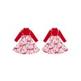 thumbnail image 2 of Gupgi 2 Pcs Tenue de Saint-Valentin pour Petites Filles 2 3 4 5 6 7 8 Ans Enfants Manches Longues Col Roulé Rouge Imprimé Cœur Nœud Robe, 2 of 9