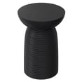 thumbnail image 2 of Boyd 13" Wide Solid Mango Contemporary Ribbed Accent Table in Black& Assembled, 2 of 9