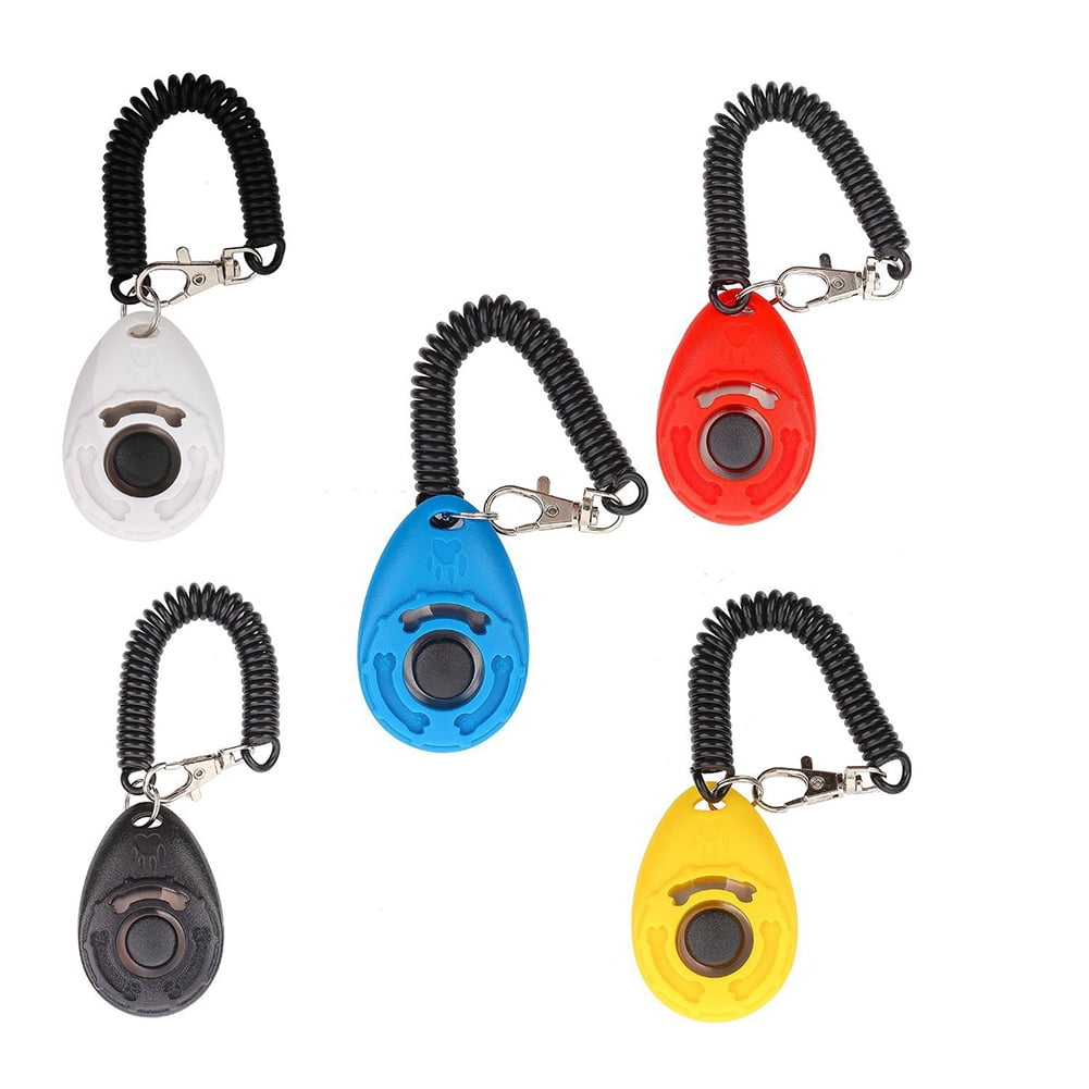 SPRING PARK Universal Animal Pet Dog Training Clicker with Black Spring Wire and Clip, Assorted Color Dog Clickers for Pet Dog Training & Obedience Aid