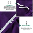 thumbnail image 3 of Luxurious 500-TC 100% Egyptian Cotton 3-Pieces Soft Duvet Cover Set ( Zipper Closure & Corner Ties ) ( 1-Duvet Cover & 2-Pillow Shams ) - OverSize King ( 98" x 120" ) Inches, (Purple), 3 of 4