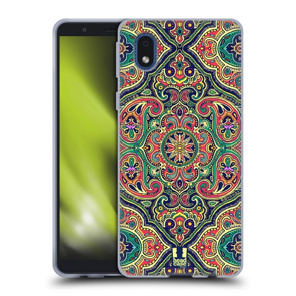 Head Case Designs Intricate Paisley Green Soft Gel Case Compatible with Samsung Galaxy A01 Core (2020)
