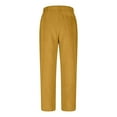 thumbnail image 6 of LEBONYARD Womens Pants with Pockets,Ladies' Casual Solid Color High Waist Versatile Wide Leg Loose Casual Pants Yellow L, 6 of 6