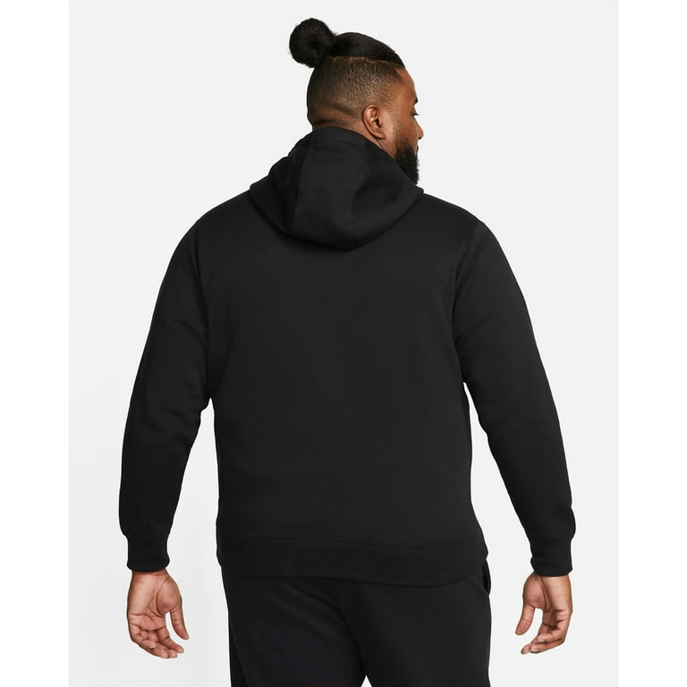 Nike Mens Club Fleece Full Zip Hoodie Black White Sportswear Large Walmart