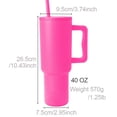 thumbnail image 3 of MEGACHIC 40 oz Tumbler with Handle and Straw Lid Stainless Steel Insulated Water Bottle Travel Coffee Mug for Ice Drinks Hot, Pink, 3 of 7