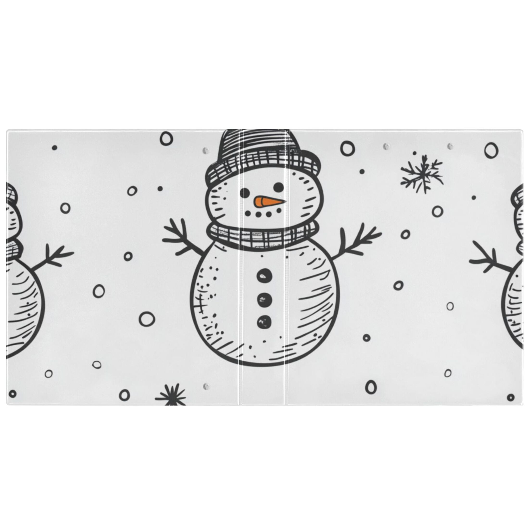 Stick Figure Snowman 3 Ring Binders 1.5 inch Hardcover File Folders with Interior Pockets A4 Size Organizer for School Office Hospital Set of 2